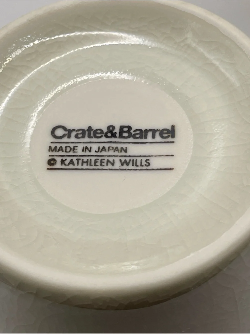 Crate & Barrel Kathleen Wills Kita Crackle-finish Ceramic Coffee Mug Set of 3